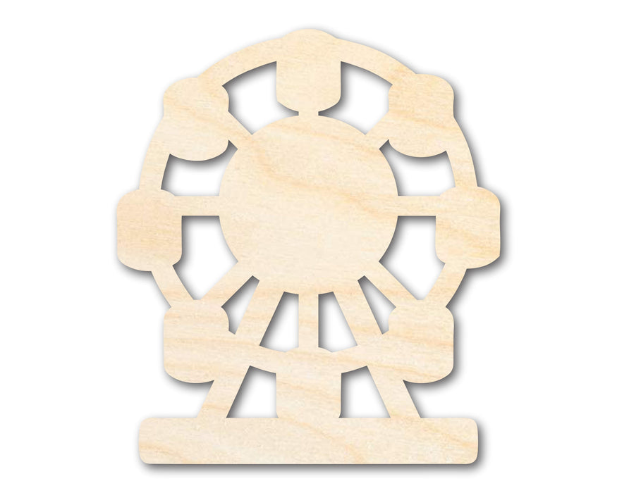 Unfinished Wood Ferris Wheel Shape | Amusement Park Ride Silhouette | Craft Cutout | up to 46" DIY