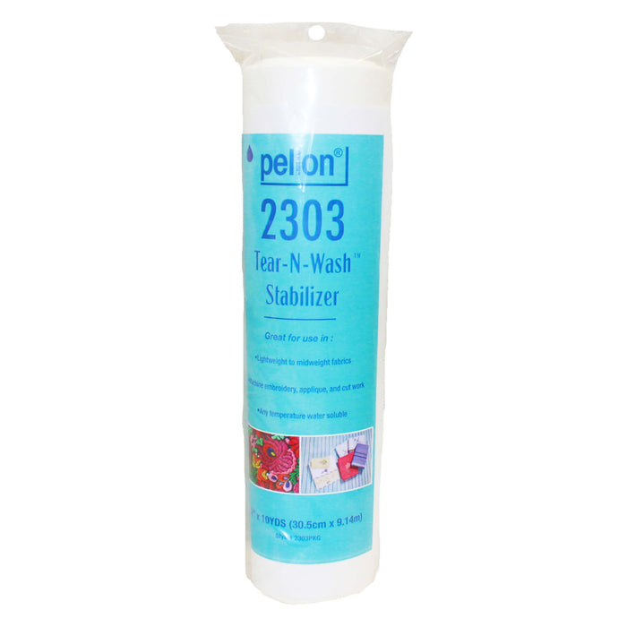 Pellon® 2303 Tear-N-Wash™ Embroidery Stabilizer – 12" x 10 Yard Package – White