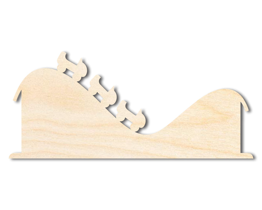Unfinished Wood Rollercoaster Shape | Amusement Park | Craft Cutout | up to 46" DIY