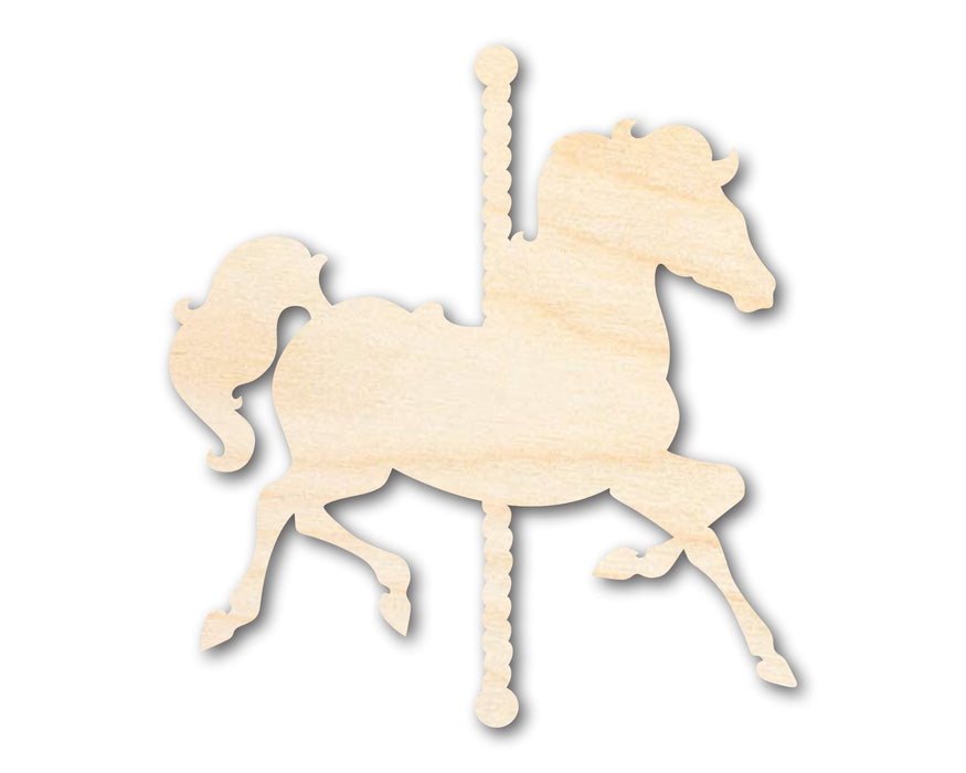 Unfinished Wood Carousel Horse Shape | Amusement Park | Craft Cutout | up to 46" DIY