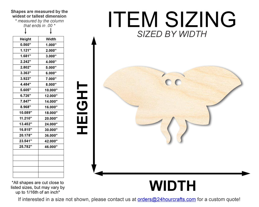 Unfinished Cute Mothman Shape | Halloween Craft Cutout | up to 46" DIY