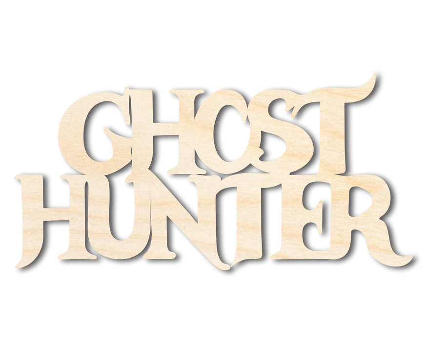 Unfinished Wood Ghost Hunter Shape | Craft Word Cutout | up to 46" DIY