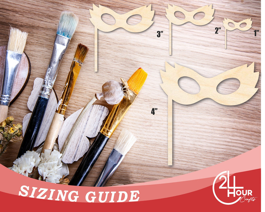 Unfinished Wood Stick Mask Shape | Mardi Gras | DIY Craft Cutout | up to 46" DIY