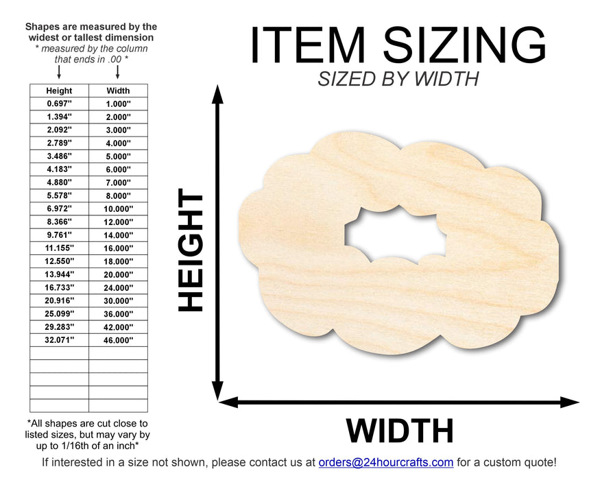 Unfinished Wood King Cake Silhouette | Mardi Gras | DIY Craft Cutout | up to 46" DIY