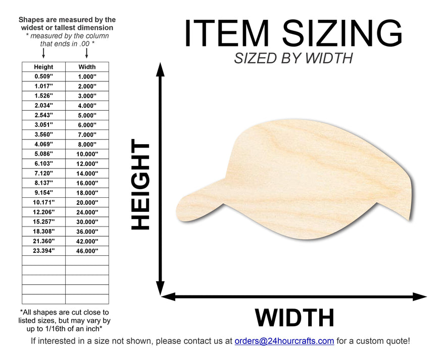 Unfinished Visor Hat Silhouette | DIY Craft Cutout | up to 46" DIY