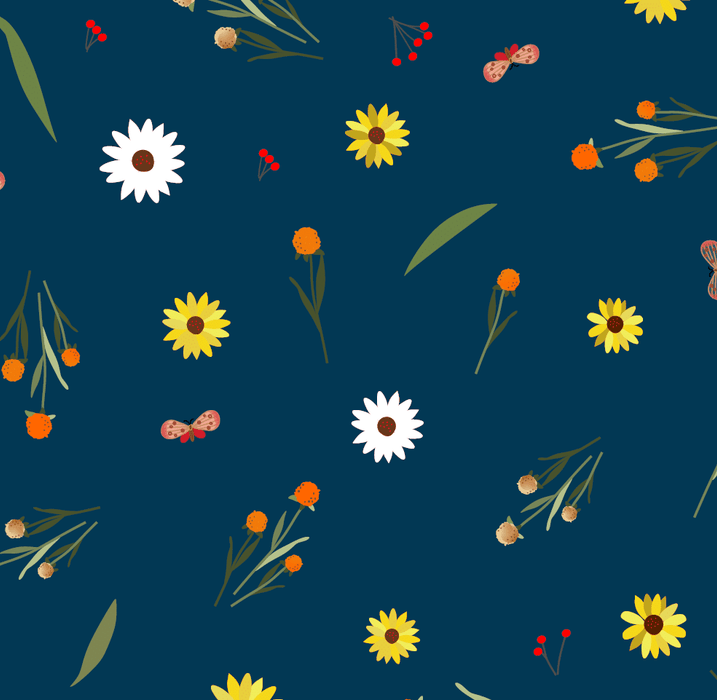 Navy Blue The Hill View Site 43"/44" Cotton Fabric Per Yard