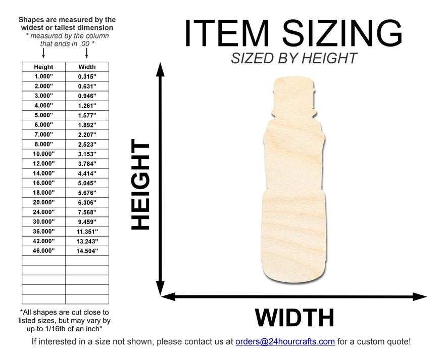Unfinished Mexican Spice Bottle Shape | DIY Craft Cutout | up to 46" DIY