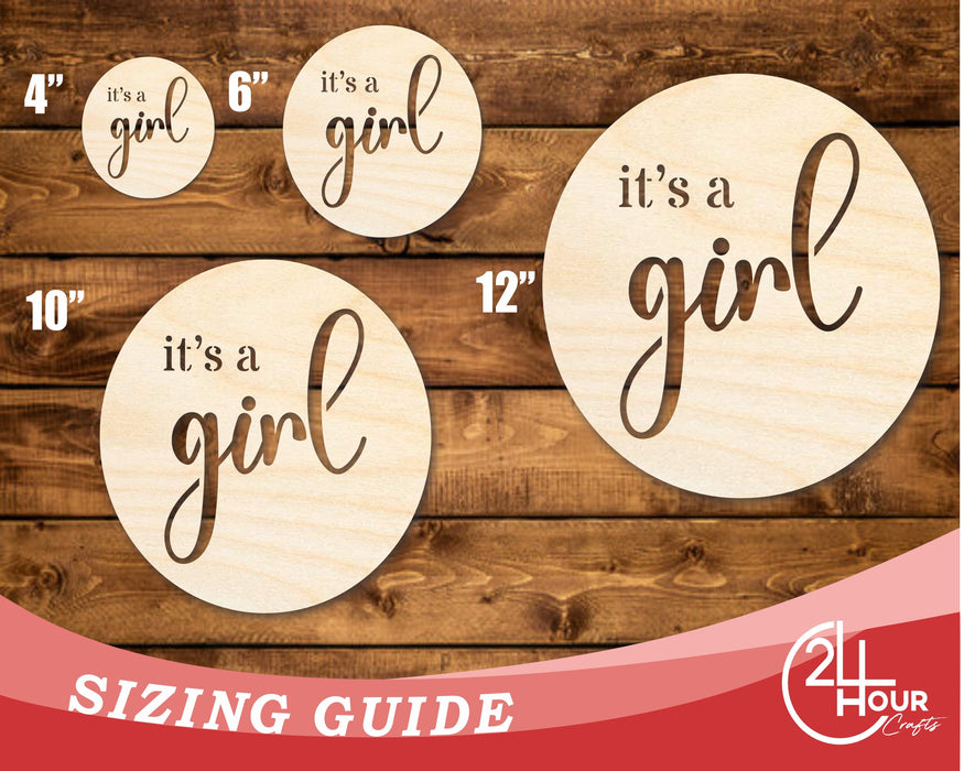 Unfinished Wood It's A Girl Cutout | DIY Craft Shape | up to 46" DIY