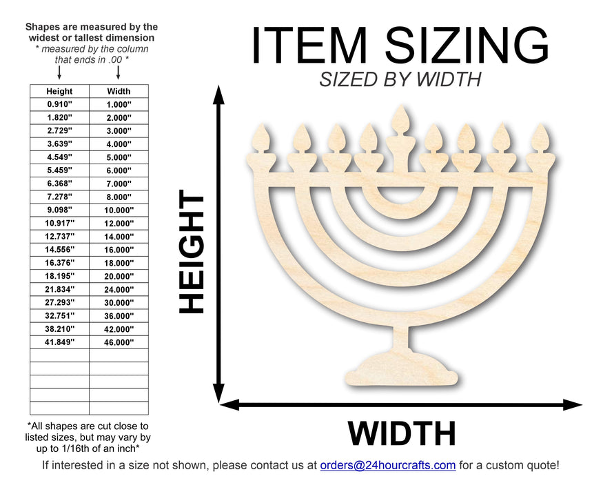Unfinished Wood Hanukkah Shape | DIY Craft Cutout | up to 46" DIY