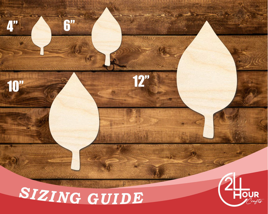 Unfinished Wood Simple Fall Leaf Shape | DIY Craft Cutout | up to 46" DIY