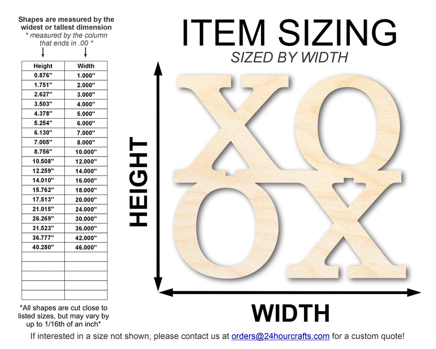 Unfinished Wood XOXO Cutout | DIY Craft Shape | up to 46" DIY