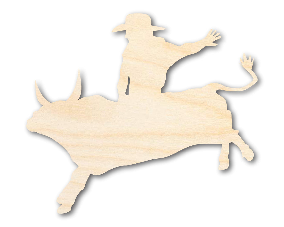 Unfinished Wood Bull Rider Shape | DIY Craft Cutout | up to 46