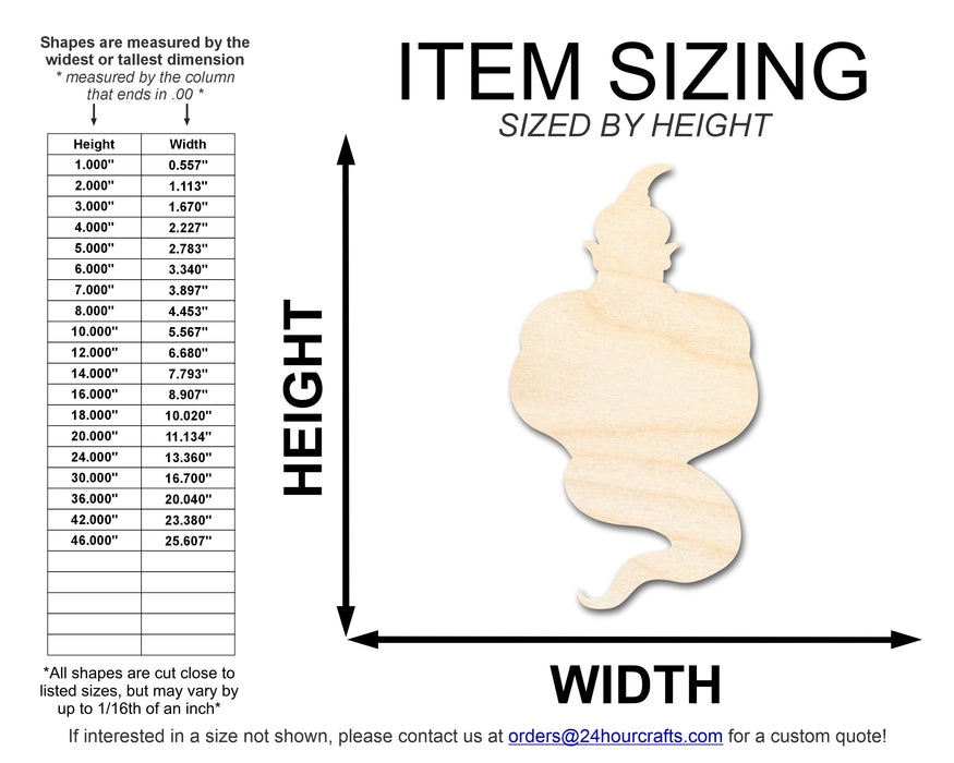 Unfinished Wood Genie Shape | DIY Craft Cutout | up to 46" DIY