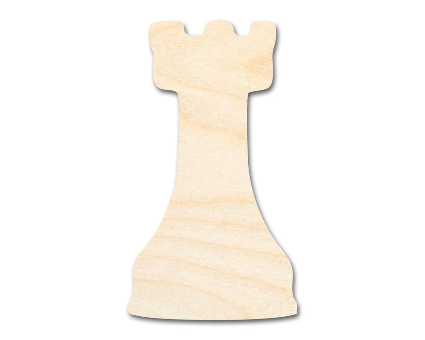 Unfinished Wood Rook Chess Piece Shape | DIY Craft Cutout | up to 46" DIY