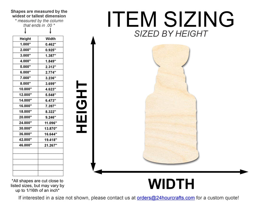 Unfinished Wood Hockey Trophy Shape | DIY Craft Cutout | up to 46" DIY