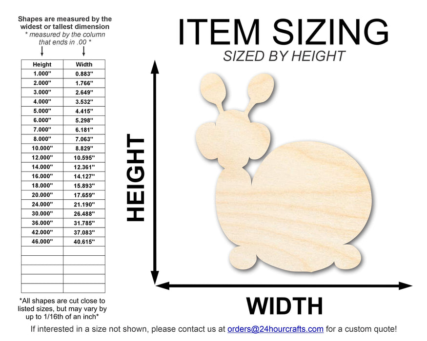 Unfinished Wood Balloon Snail Shape | DIY Craft Cutout | up to 46" DIY