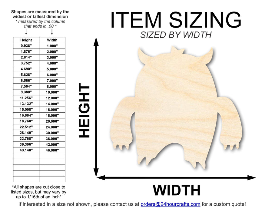 Unfinished Wood Angry Monster Shape | DIY Craft Cutout | up to 46" DIY