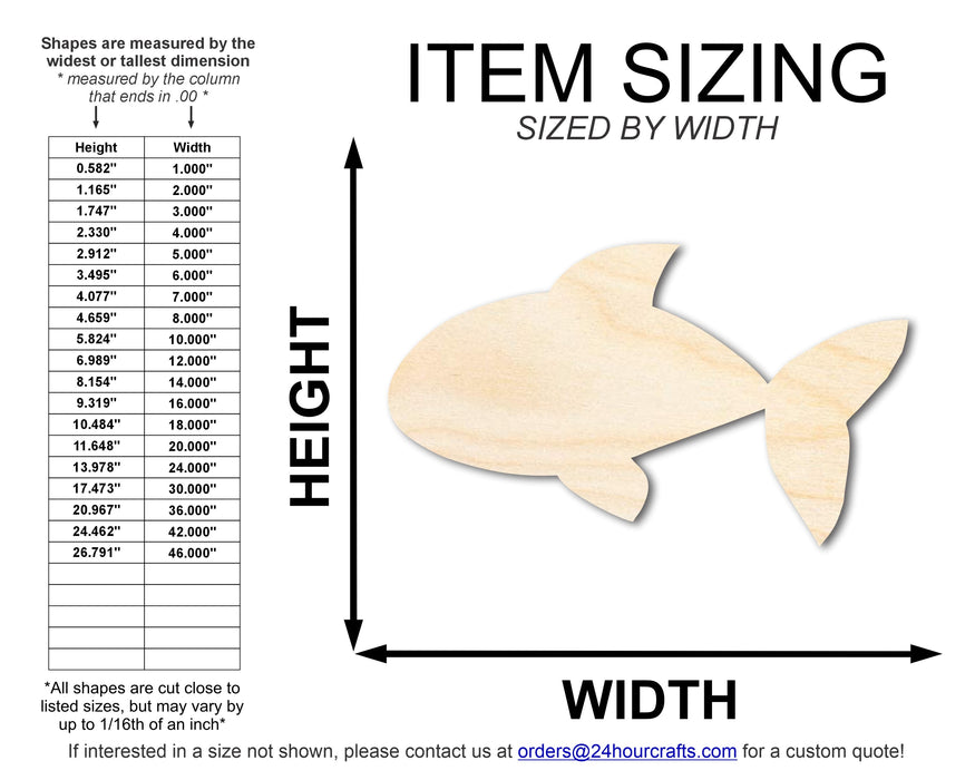 Unfinished Wood Cute Goldfish Shape | DIY Craft Cutout | up to 46" DIY