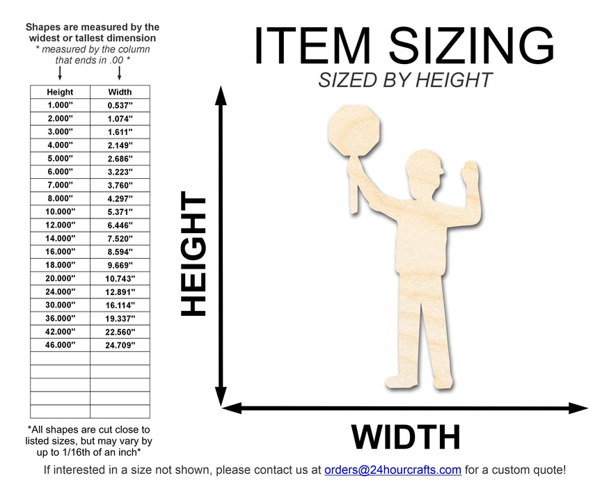 Unfinished Wood Worker With Sign Shape | DIY Craft Cutout | up to 46" DIY