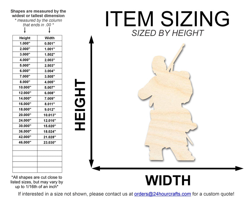 Unfinished Wood Aiming Soldier Shape | DIY Craft Cutout | up to 46" DIY