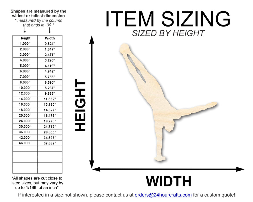 Unfinished Wood Gymnast Hand Stand Shape | DIY Craft Cutout | up to 46" DIY