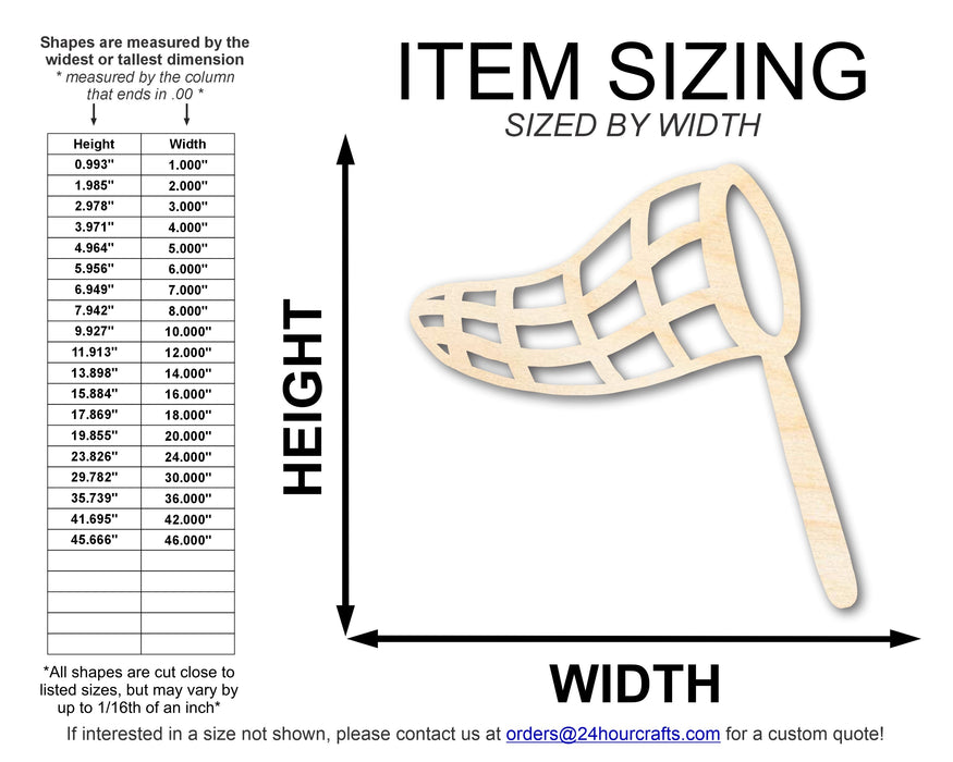Unfinished Wood Butterfly Net Shape | DIY Craft Cutout | up to 46" DIY