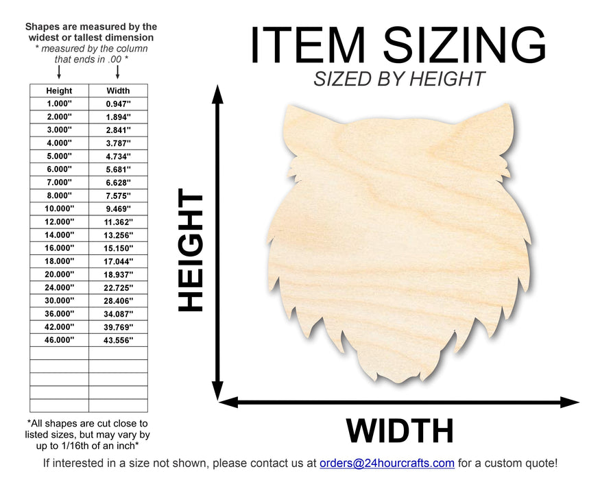 Unfinished Wood Tiger Mascot Shape | DIY Craft Cutout | up to 46" DIY