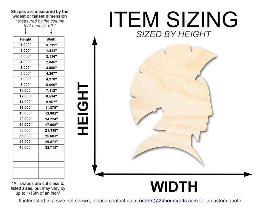 Unfinished Wood Warrior Mascot Shape | DIY Craft Cutout | up to 46" DIY