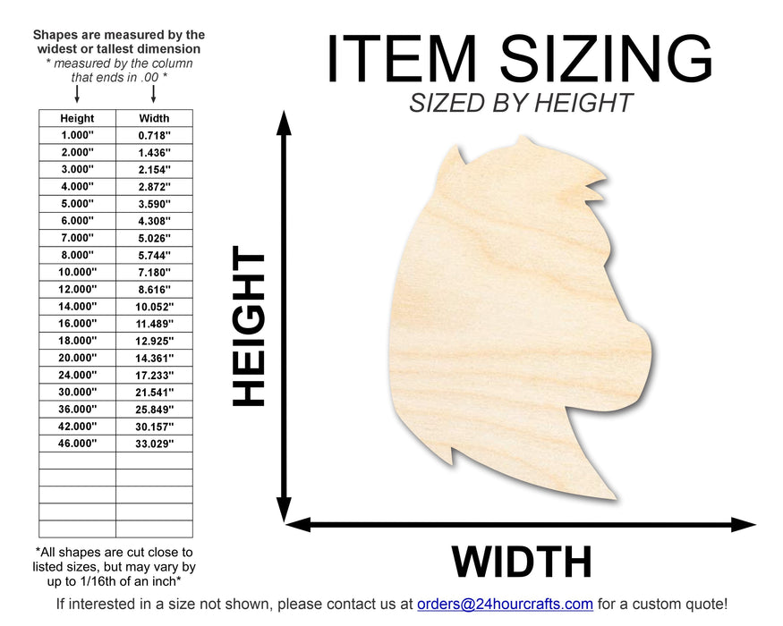 Unfinished Wood Mustang Mascot Shape | DIY Craft Cutout | up to 46" DIY