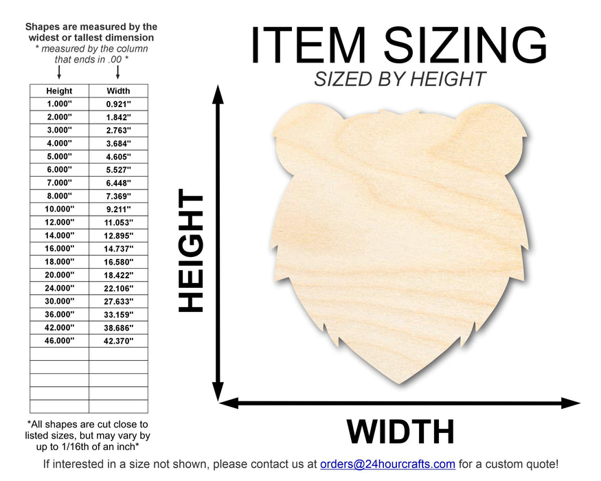 Unfinished Wood Bear Mascot Shape | DIY Craft Cutout | up to 46" DIY