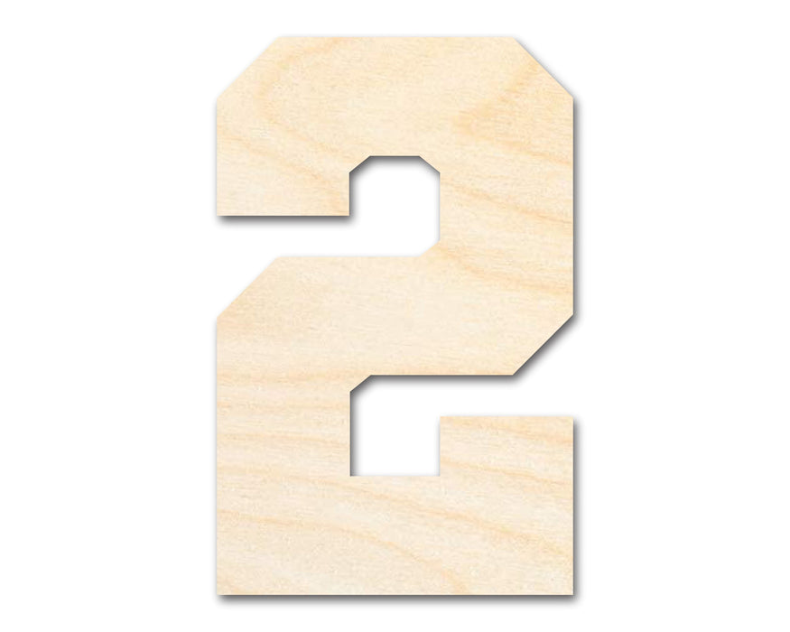 Unfinished Wood Varisty Number Two Shape | DIY Craft Cutout | up to 46" DIY