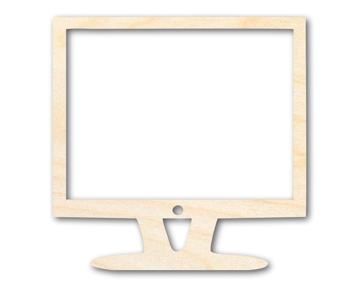Computer Shape Only Computer Unfinished Wood Computer Shape | DIY Craft Cutout | up to 46