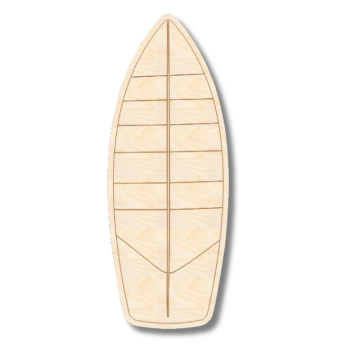 Unfinished Wood Etched Striped Surfboard Shape | Paint By Line Crafts | up to 30" DIY