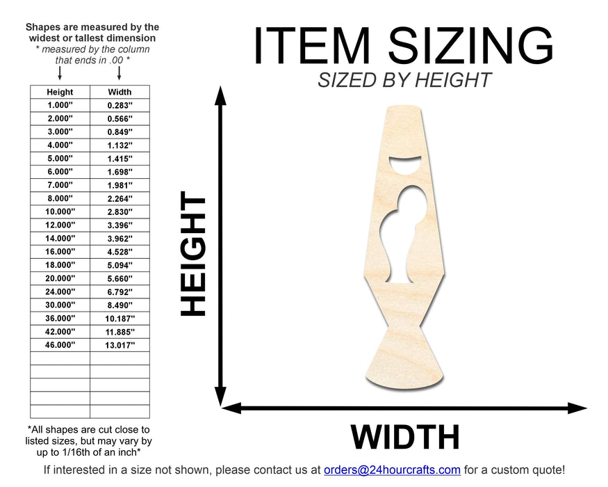 Unfinished Wood Lava Lamp Shape | DIY Craft Cutout | up to 46" DIY