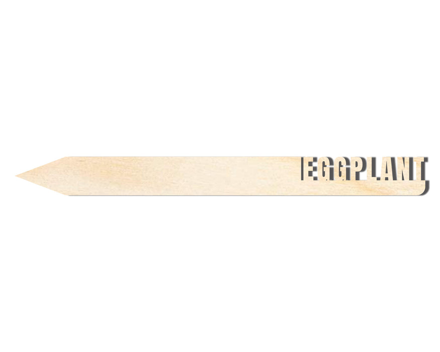 Unfinished Wood Eggplant Garden Stake | DIY Craft Cutout | up to 24" DIY