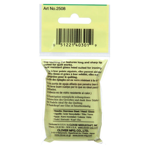 Clover Quilting Glasshead Pin Size 30 - 1-7/8in 100ct