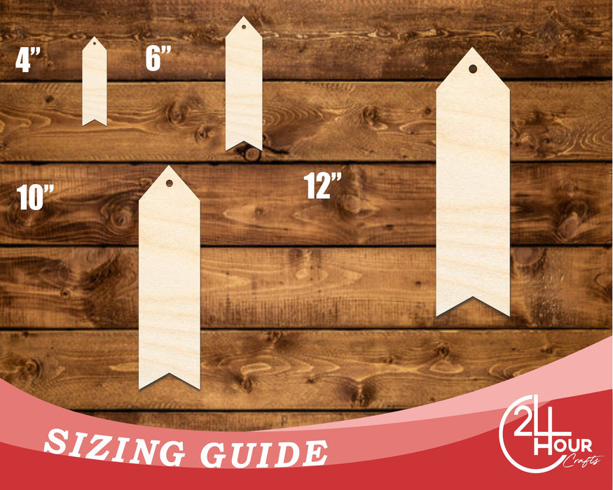 Unfinished Wood Wavy Simple Bookmark Shape | DIY Craft Cutout | up to 12" DIY