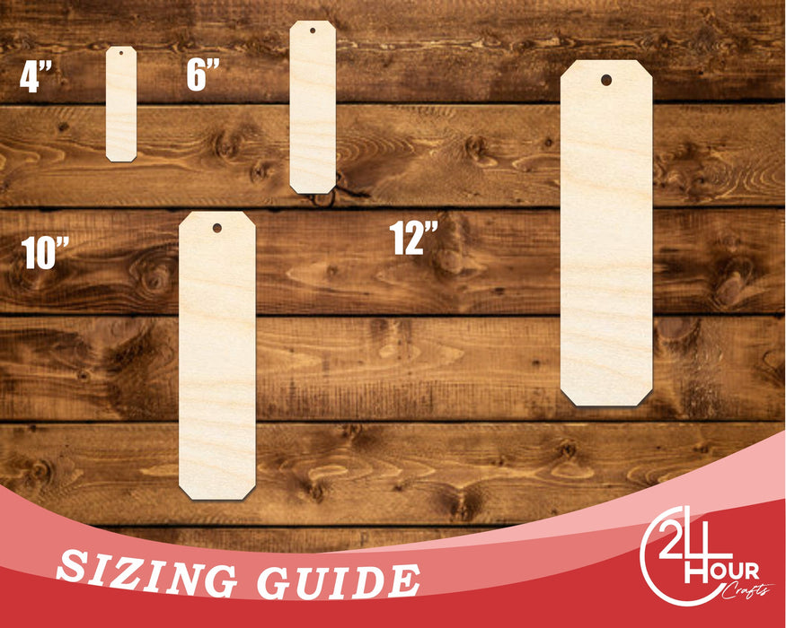 Unfinished Wood Cut Edge Bookmark Shape | DIY Craft Cutout | up to 12" DIY