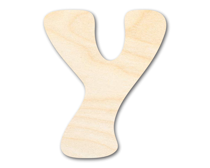 Unfinished Wood Groovy Y Font Shape | DIY Craft Cutout | up to 46" DIY