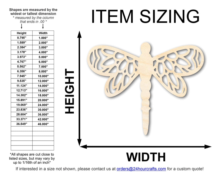 Unfinished Wood Dragonfly Shape | JGrondz | DIY Craft Cutout | up to 46" DIY