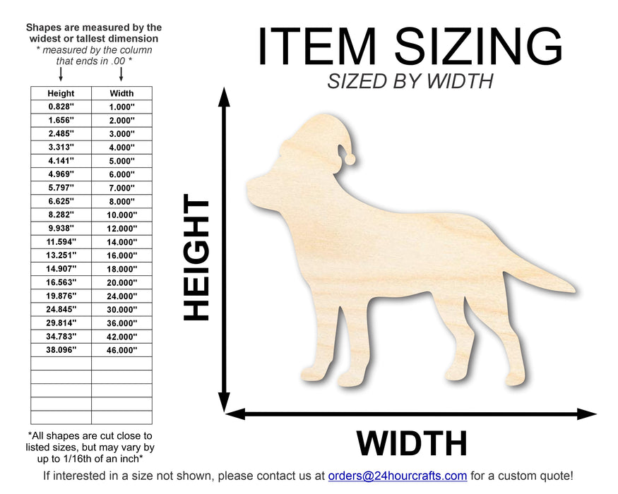 Unfinished Wood Lab With Santa Hat Shape | DIY Craft Cutout | up to 46" DIY