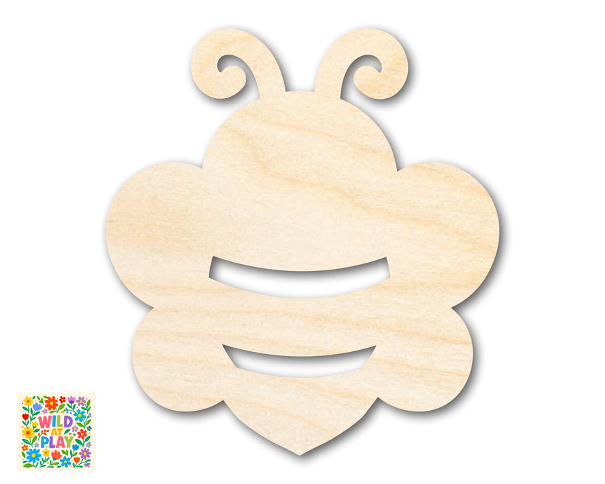 Unfinished Wood Simple Bee Shape | Wild at Play | DIY Craft Cutout | up to 6" DIY |