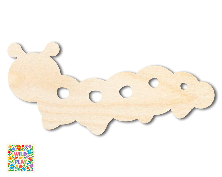 Unfinished Wood Simple Caterpillar Shape | Wild at Play | DIY Craft Cutout | up to 6" DIY |