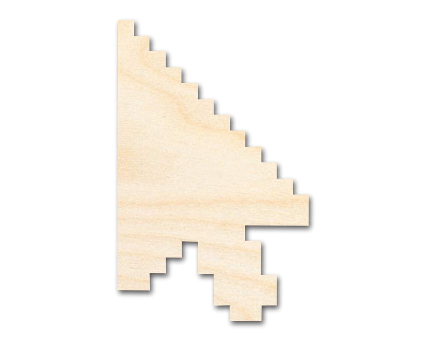 Unfinished Wood Pixelated Cursor Arrow | DIY Craft Cutout | up to 46" DIY