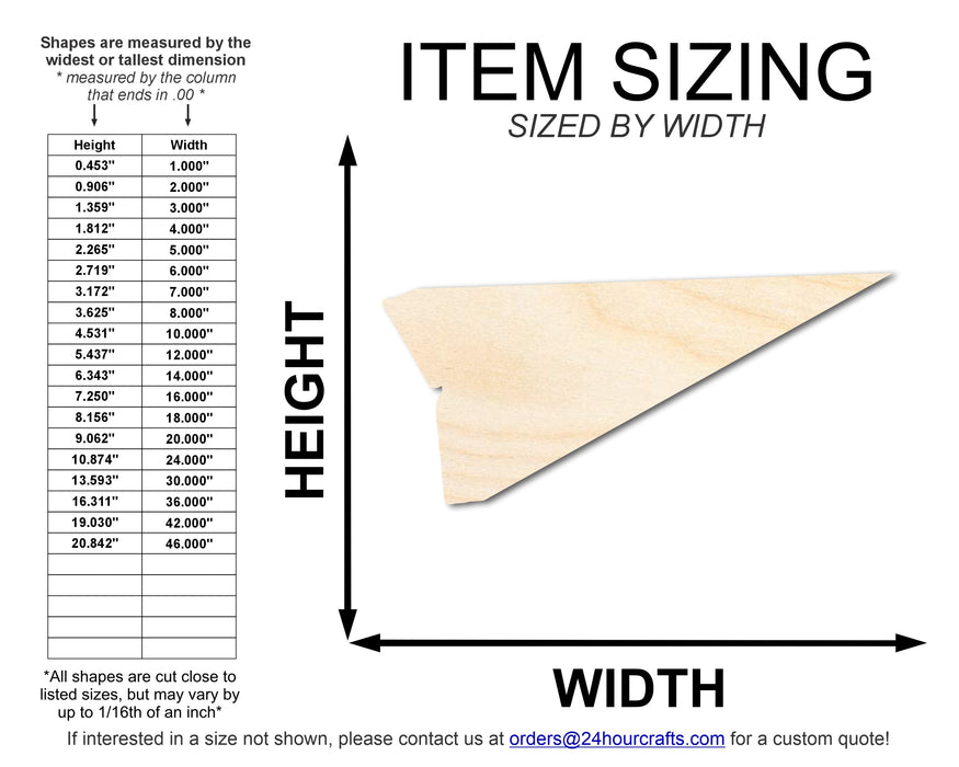 Unfinished Wood Paper Airplane 1 | DIY Craft Cutout | up to 46" DIY
