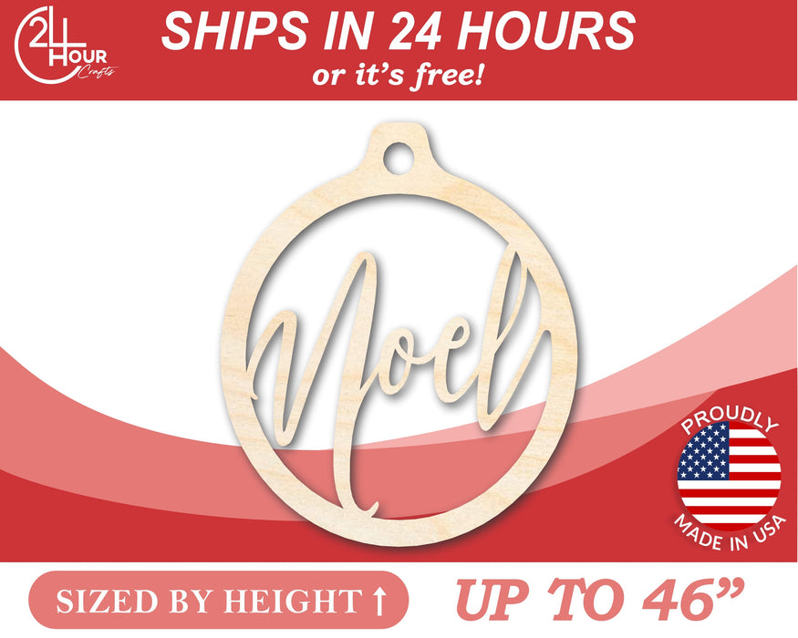 Unfinished Wood Noel Ornament Shape - Craft - up to 46" DIY