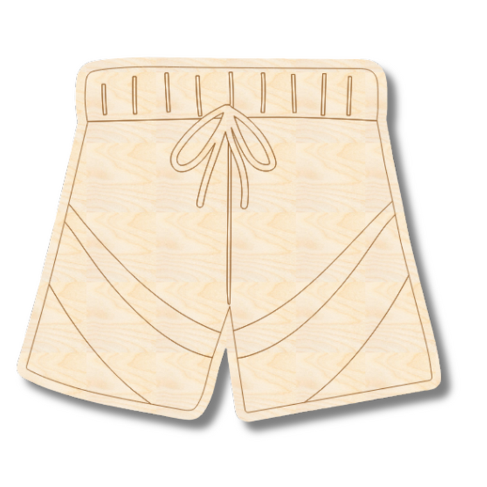 Unfinished Wood Etched Swim Trunks Shape | Paint By Line Crafts | up to 30" DIY