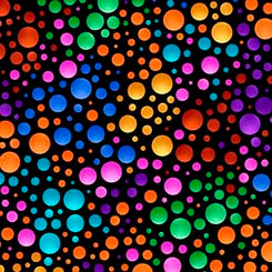 QT Carnivale DOTS BLACK/MULTI Minky
