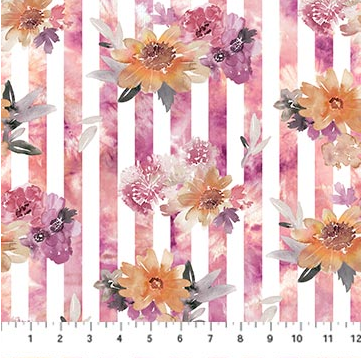 NC Vivian Floral Stripe White Multi