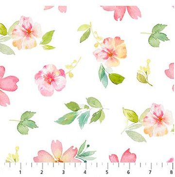 NC Sweet Surrender Floral Toss White Multi
